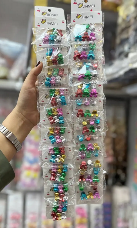 کلیپس بیبی هلوگرامی بسته 6 عددی مدل قلبی