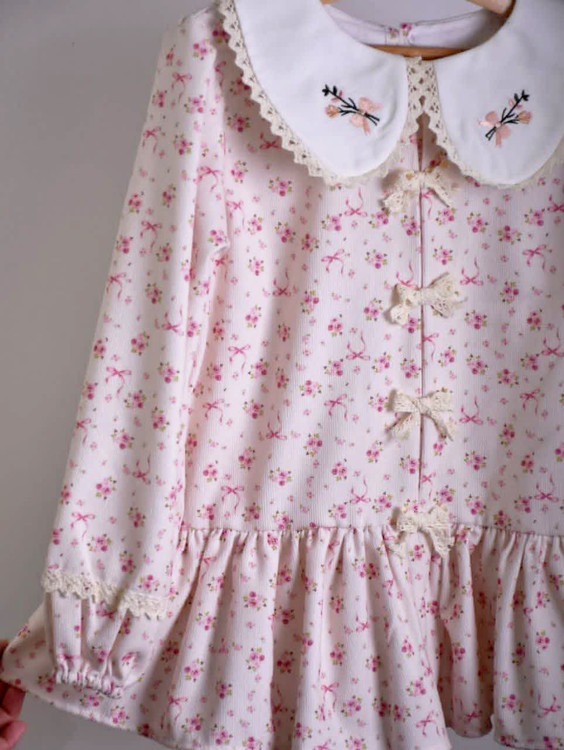 شومیز مخمل کبریتی دخترانه 7 تا 12 سال