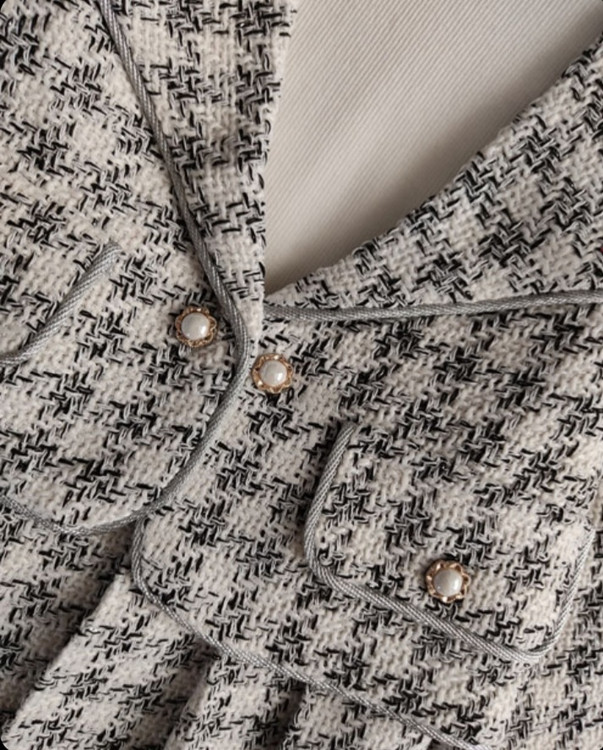 ست سه تیکه کت و دامن کتان کنفی دخترانه ۳ تا ۱۰ سال