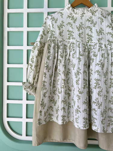 پیراهن لینن دخترانه ۴ تا ۱۰ سال