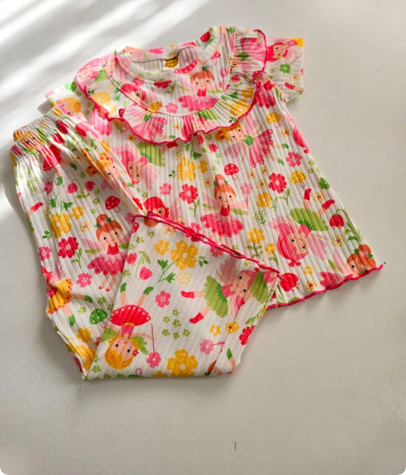 ست راحتی دخترانه تیشرت و شلوار بوت کات 1 تا 12 سال