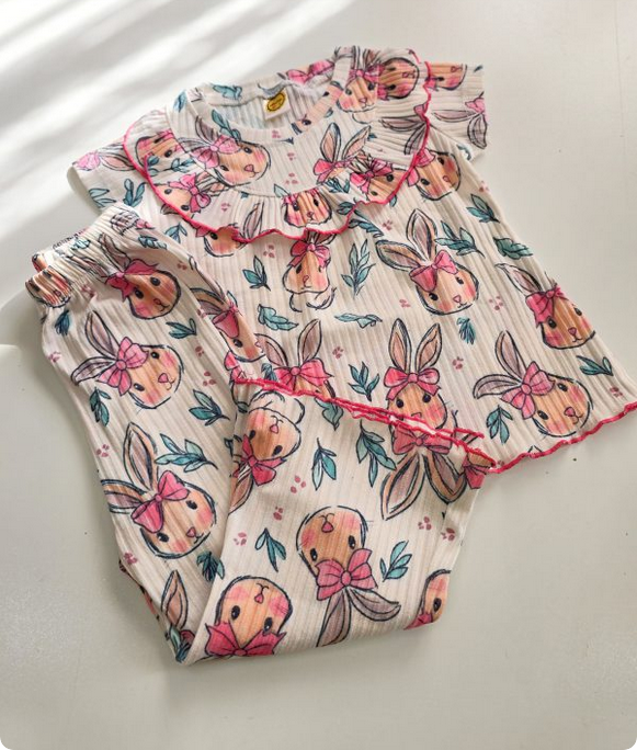 ست راحتی دخترانه تیشرت و شلوار بوت کات 1 تا 12 سال