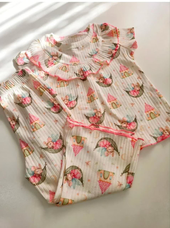 ست راحتی دخترانه تیشرت و شلوار بوت کات 1 تا 12 سال