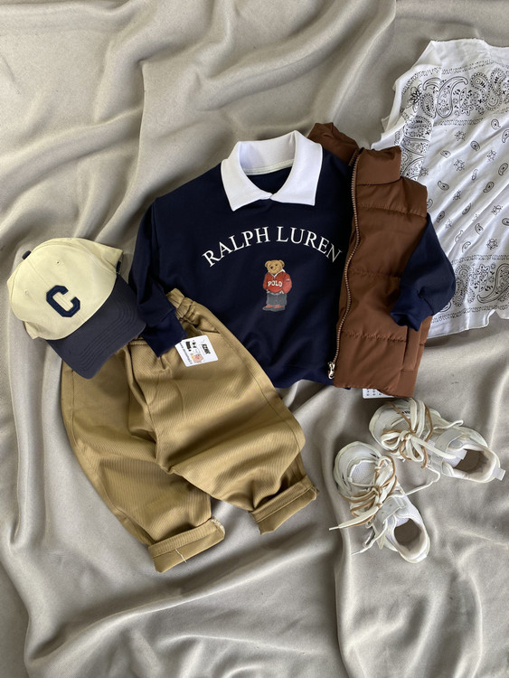 بلوز پسرانه سرمه ای پولو از 1 تا 7 سال