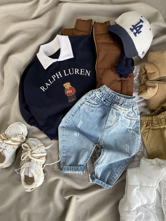 بلوز پسرانه سرمه ای پولو از 1 تا 7 سال