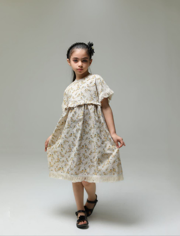 پیراهن دخترانه لینن | مناسب ۲ تا ۸ سال