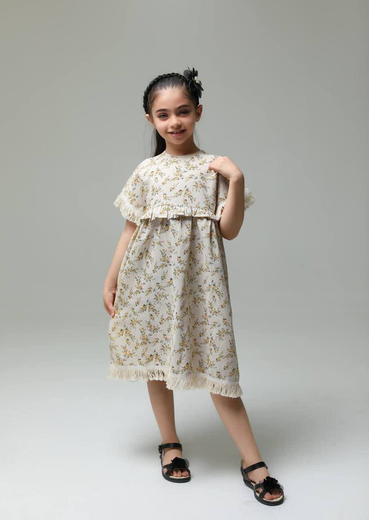 پیراهن دخترانه لینن | مناسب ۲ تا ۸ سال