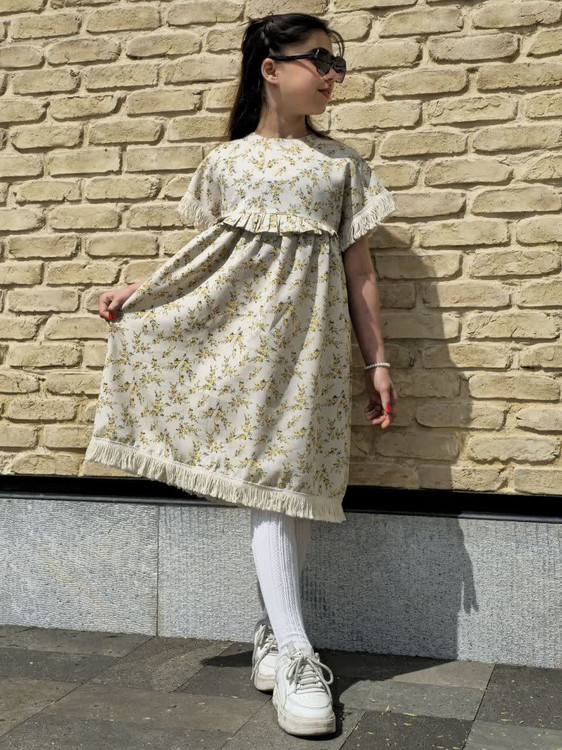 پیراهن دخترانه لینن | مناسب ۲ تا ۸ سال