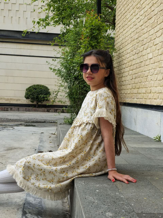 پیراهن دخترانه لینن | مناسب ۲ تا ۸ سال