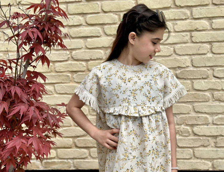 پیراهن دخترانه لینن | مناسب ۲ تا ۸ سال