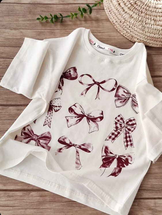 ست کراپ و شلوار بگ پاپیون از ۶ سال تا ۱۶ سال