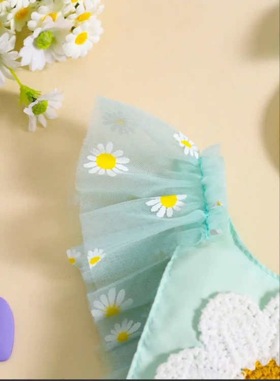 بادی مجلسی نوزادی دخترانه گل بابونه همراه با هد 3 تا 18 ماه