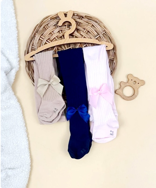 جوراب شلواری کبریتی پاپیونی دخترانه از نوزادی تا 6 سال