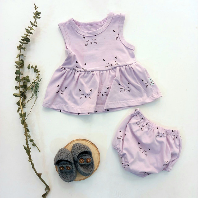 ست پیراهن و شورت نوزادی از ۳ تا ۱۸ ماه