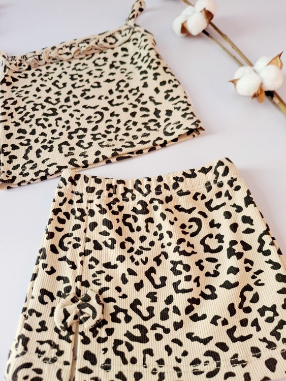 ست تاپ و دامن پلنگی نوزادی ۳ تا ۲۴ ماه