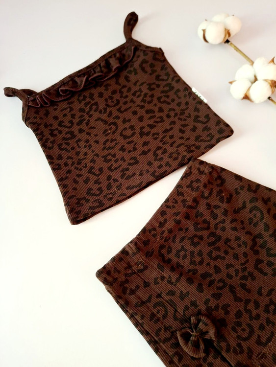 ست تاپ و دامن پلنگی نوزادی ۳ تا ۲۴ ماه