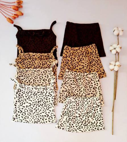 ست تاپ و دامن پلنگی نوزادی ۳ تا ۲۴ ماه