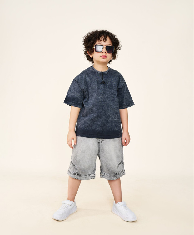 تیشرت بچگانه تک زیپی سنگ شور ۳ تا ۱۰ سال