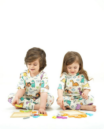 ست تیشرت و شلوار راحتی بچگانه طرح دایناسورهای کوچولو از 10 ماه تا 8 سال