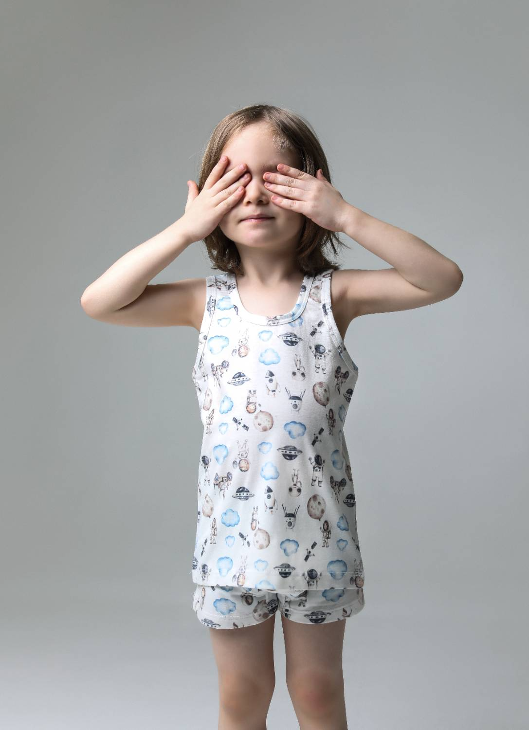 خرید و قیمت ست رکابی شورت بچگانه طرح فضانورد از ۳ تا ۱۲ سال