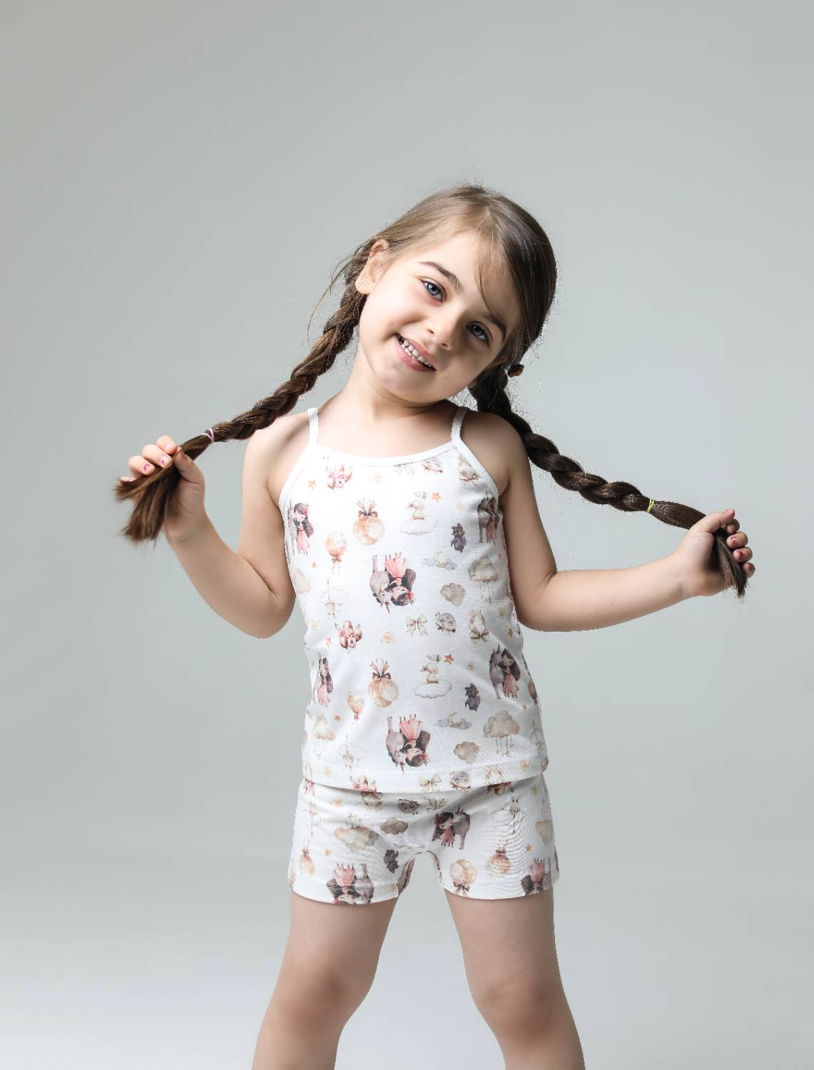 خرید و قیمت ست تاپ شورت دخترانه طرح تک شاخ از ۳ تا ۱۲ سال