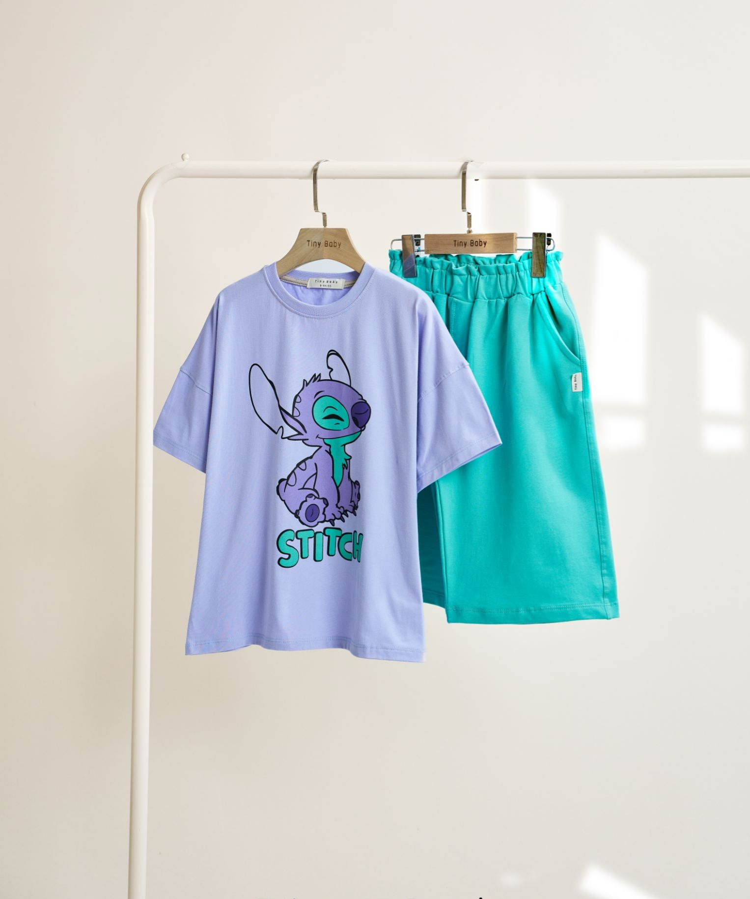 خرید و قیمت ست تیشرت شلوارک دخترانه ۲ تا ۹ سال طرح استیچ