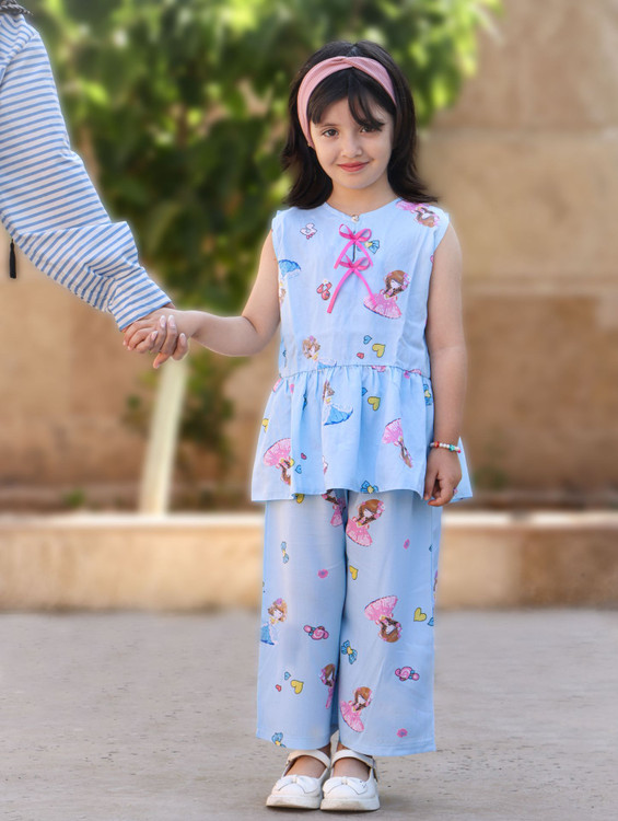 خرید و قیمت ست تاپ شلوار راحتی بچه گانه دخترانه ۲ تا 10 سال شیک و ترند