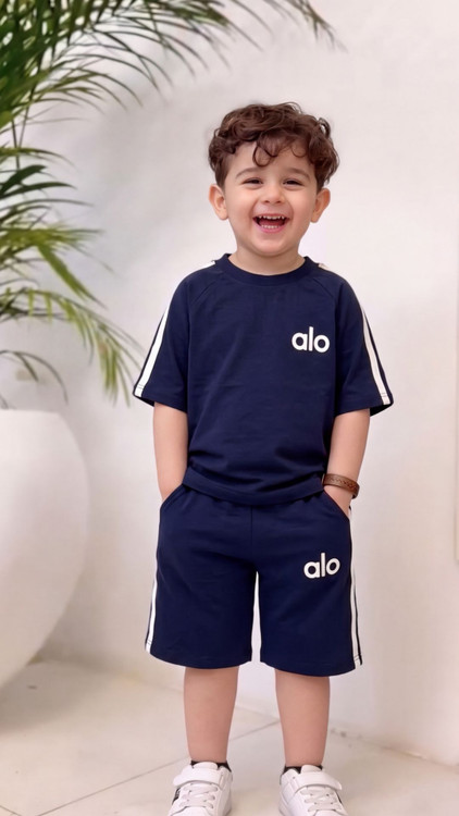 ست تیشرت شلوارک بچه گانه پسرانه ۳ تا ۹ سال طرح alo