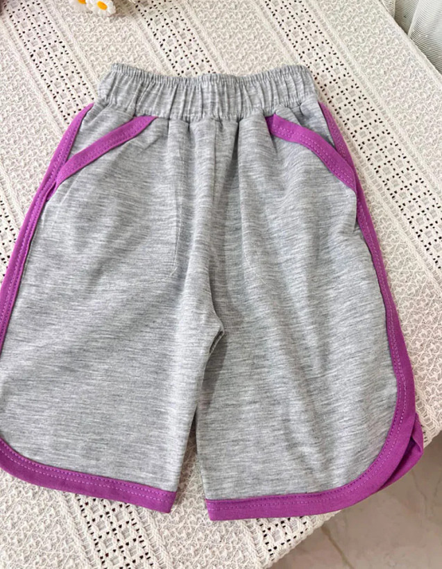 ست کراپ و شلوارک راحتی بچگانه دخترانه از 5 تا 8 سال