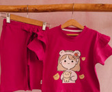 ست کراپ و شلوارک راحتی بچگانه دخترانه از 5 تا 8 سال