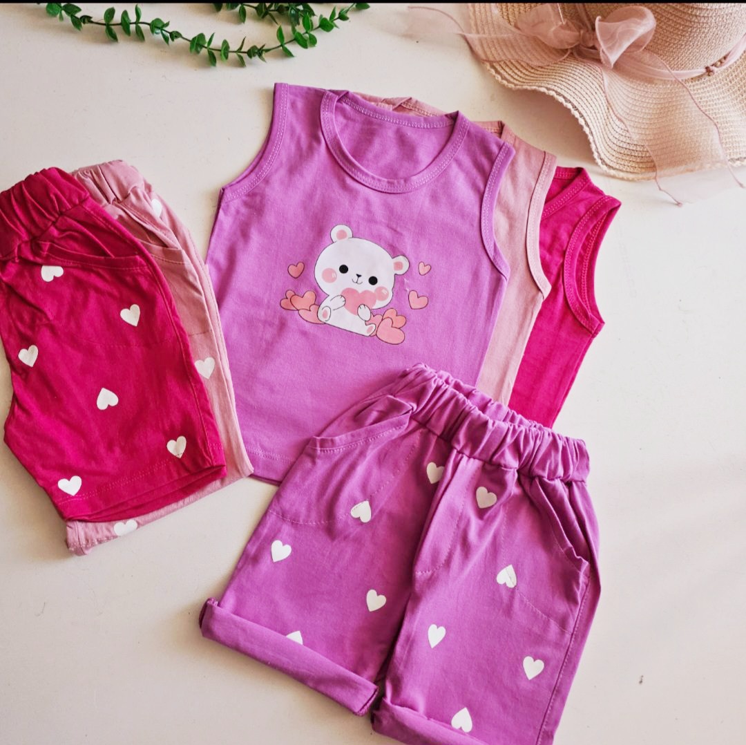 ست تاپ شلوارک بچه گانه دخترانه  ۱ تا ۴ سال کد 85901012