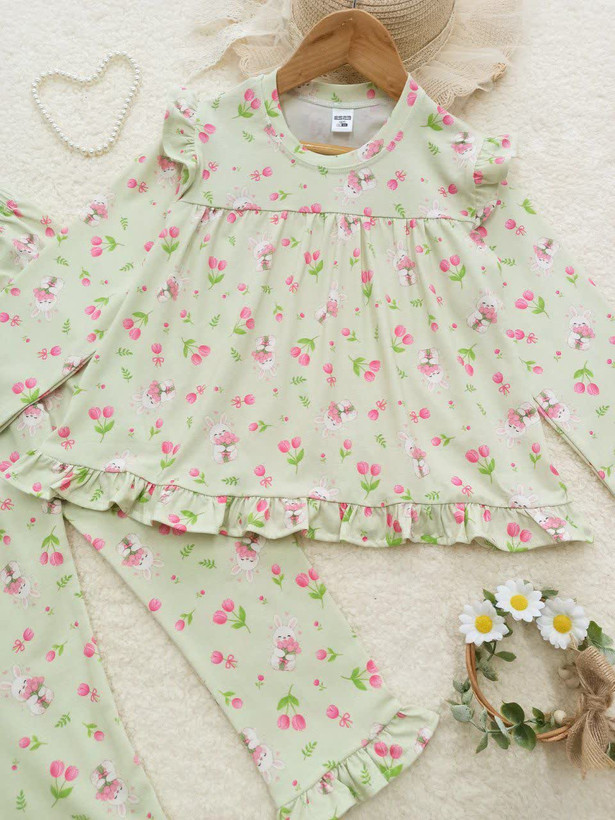 ست بلوز و شلوار راحتی دخترانه بچه گانه 1 تا 9 سال کد 94801012