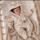 سرهمی تدی نوزادی کلاهدار داخل آستر ۳ تا ۱۸ ماه کد 95601012