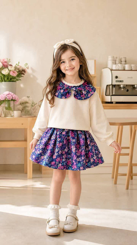 ست بلوز و دامن دخترانه بچگانه ۲ تا ۹ سال رنگبندی کد 101601012