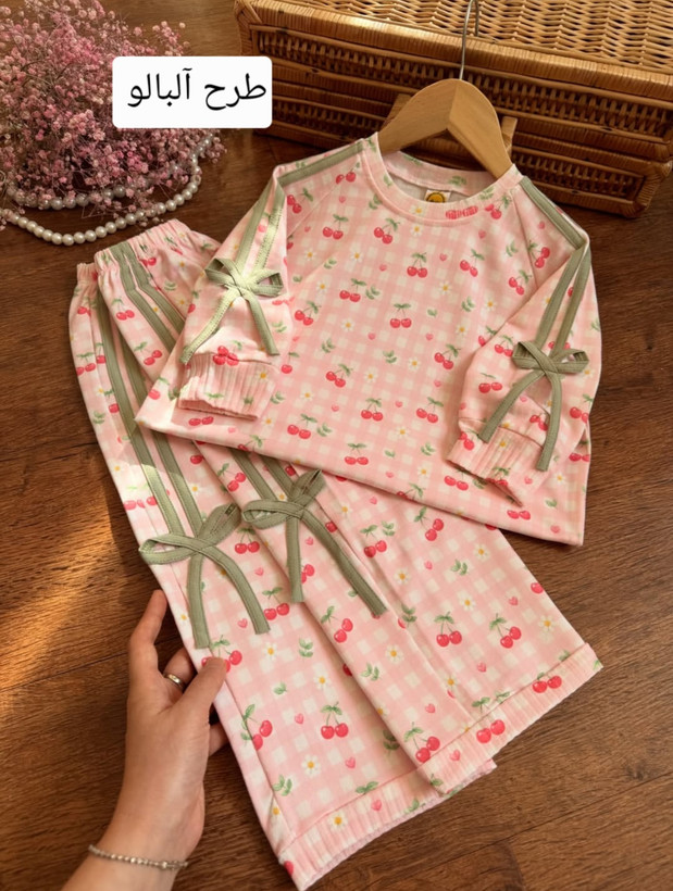 ست راحتی بلوز و شلوار بچگانه دخترانه نواردوزی ۱ تا 9 سال کد 102601012